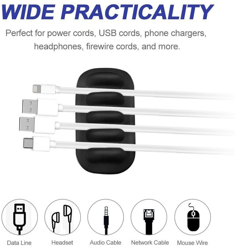 Monaco Cable Clip Holder Weighted Desktop Cord Management Fixture (Black) - Image 1